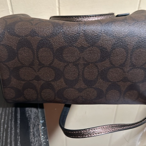 Coach dark brown monogram and leopard trim side Bennet tote or crossbody - Picture 12 of 12
